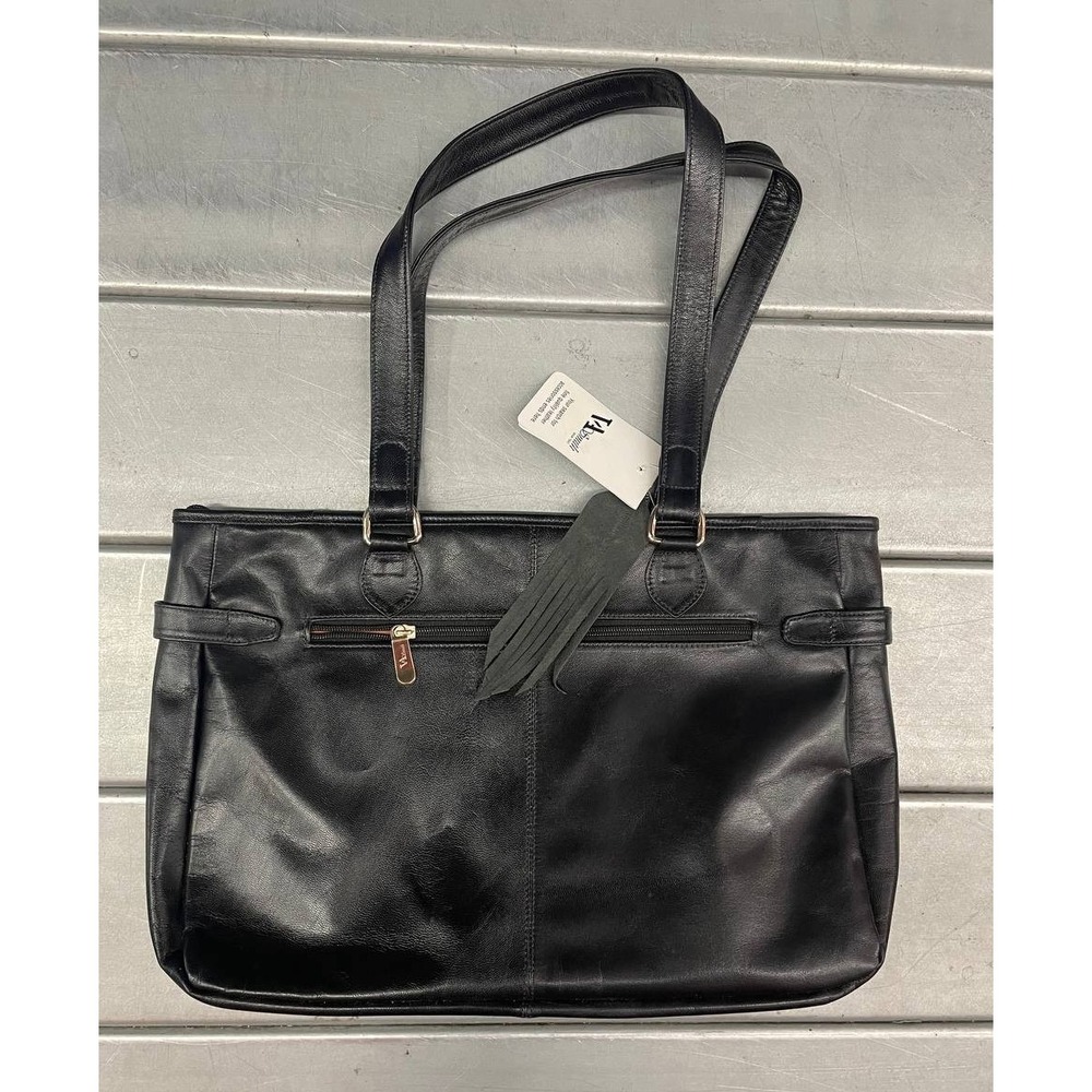 Va Smith Black Leather Tote Bag‎